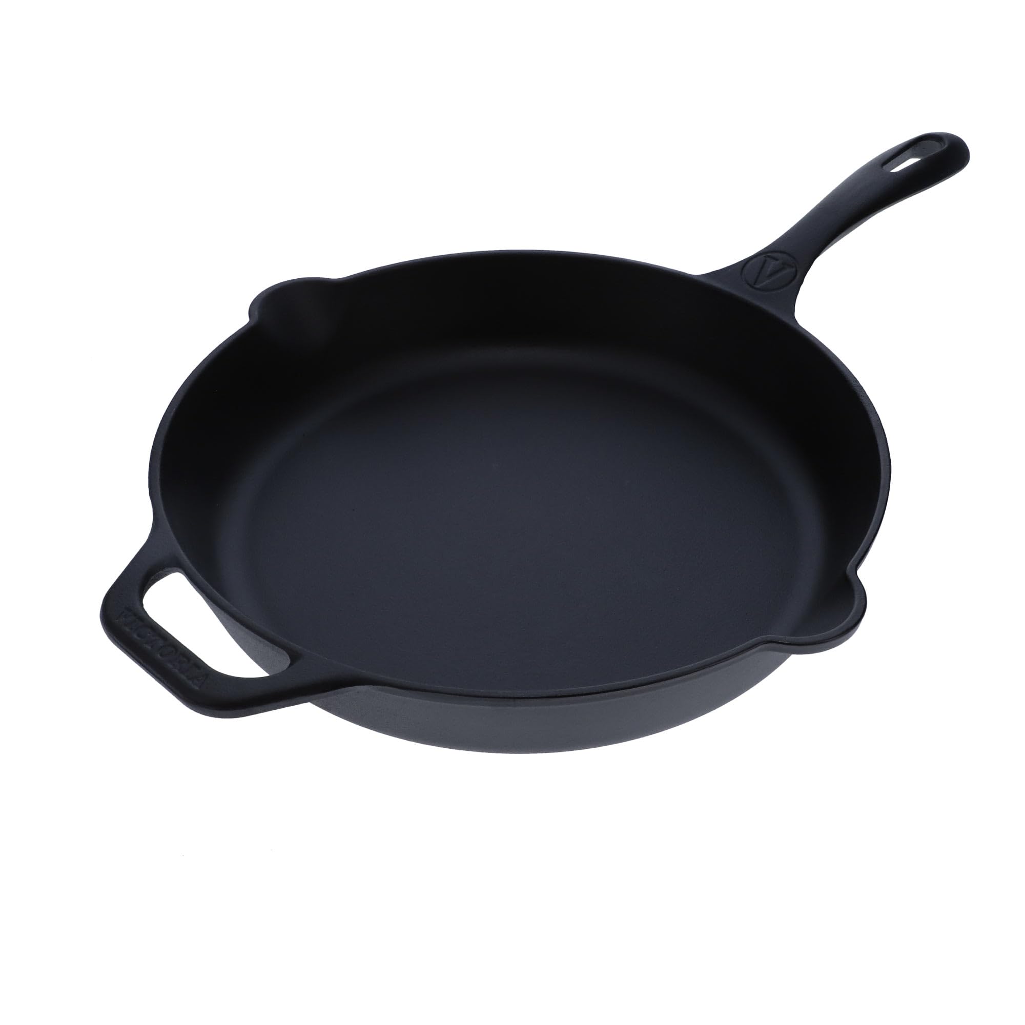 VICTORIA Poêle en Fonte Émaillée Induction 30cm, Convient pour le Feu, le Barbecue, le Four, la Plaque Vitrocéramique, le Gaz, Cast Iron Skillet sans Toxicité, sans PTFE ni PFOA