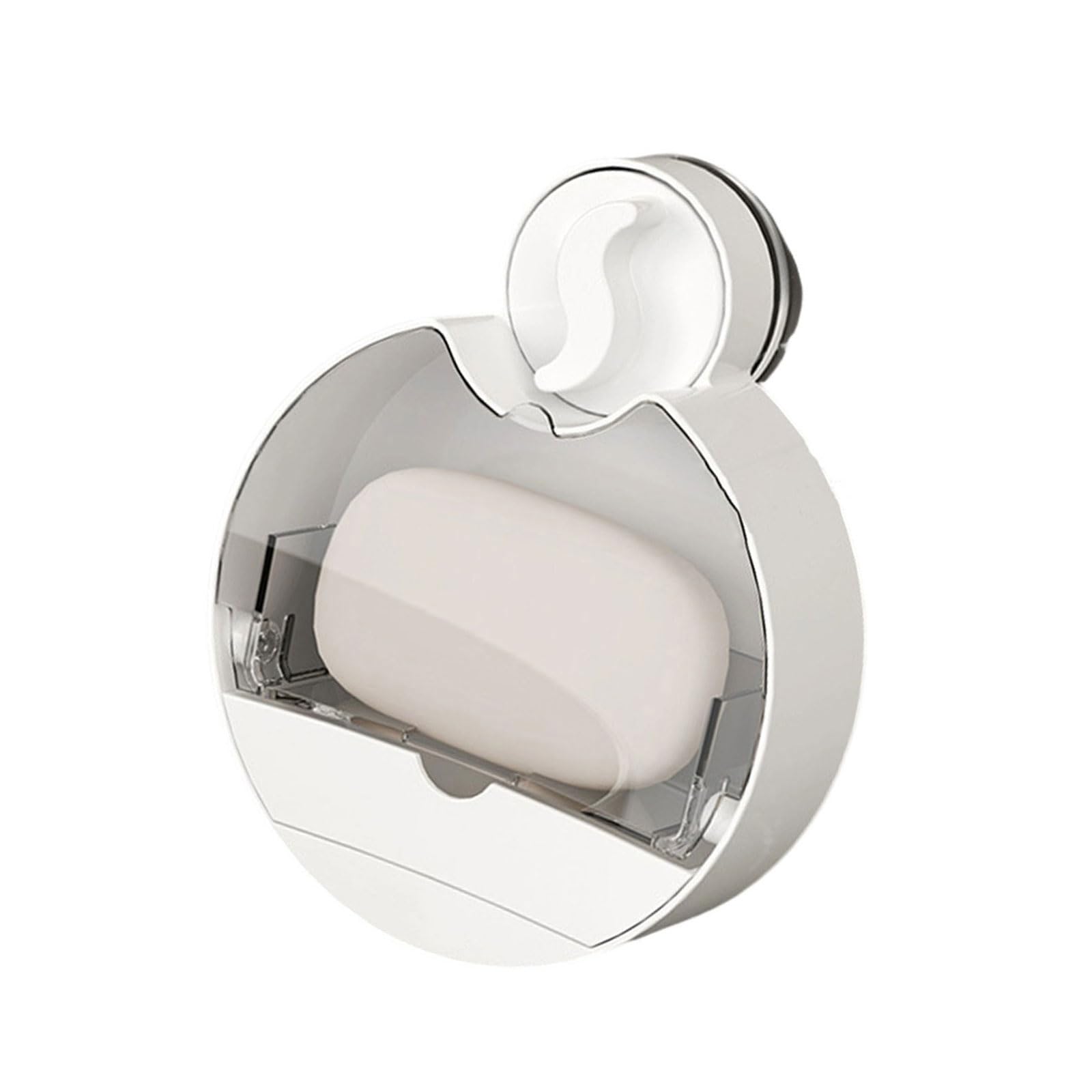 Space Saving Soap Wall Suction Cup Bathroom Organizers with Secure Suction Cup with Lid Easy Cleaning Design Nondrill Soap Box