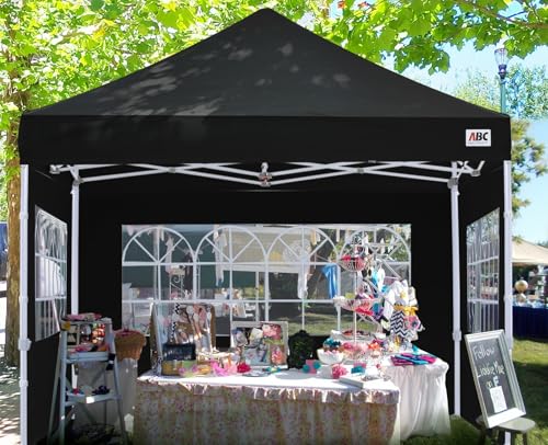 Image of ABCCANOPY Pop up Canopy Tent with Elegant Church Window 10X10,Black