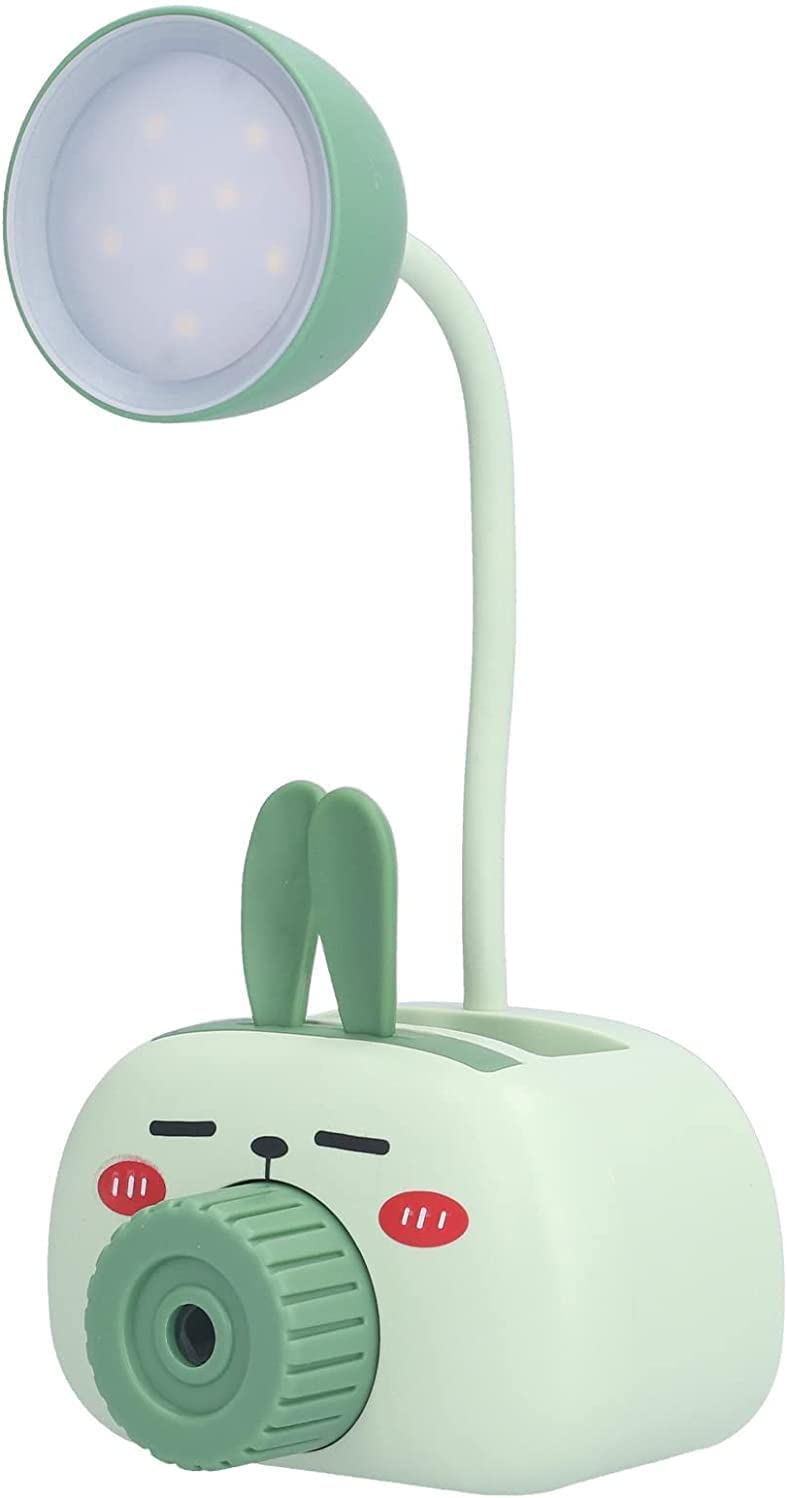 Klemmleuchte Schreibtischlampe LED-Schreibtischlampe, Schöne, Verstellbare Lampe, Tischlampe, USB-Ladetisch, Niedlich, Mit Anspitzer Für Hausaufgaben Leselampe Klemmlampe (Color : Grün)