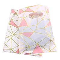 Vista 12 de Joyhey 100 unidades de 7.8" x 9.8" bolsas de plástico para mercancía, bolsas de compras y venta al por menor para boutique con asas troqueladas