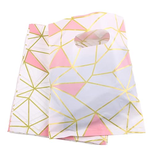 Miniatura 12 de Joyhey 100 unidades de 7.8" x 9.8" bolsas de plástico para mercancía, bolsas de compras y venta al por menor para boutique con asas troqueladas