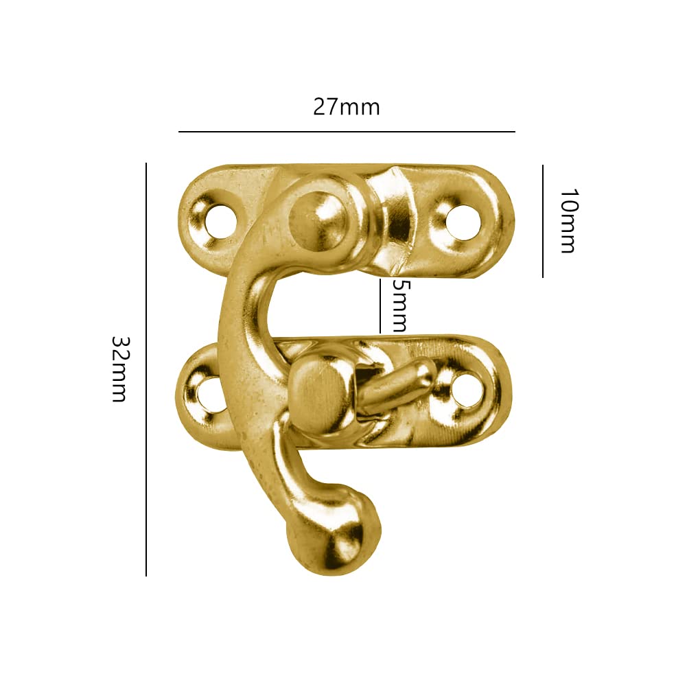 Gancio Scatto Hasp,Antico Hasp Gancio,Hasp Antico Legno,Gancio a Scatto Hasp,oro Scatola di Legno Hasp,Antico Hasp,Bronzo Hasp,Hasp Gancio,per Portagioie,Scatole Regalo,Scatola in Legno,4 Pezzi