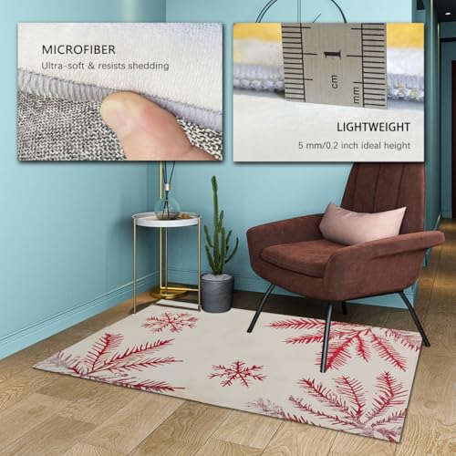 Tapis Noël flocon de neige fin et lavable idéal pour salle de jeux