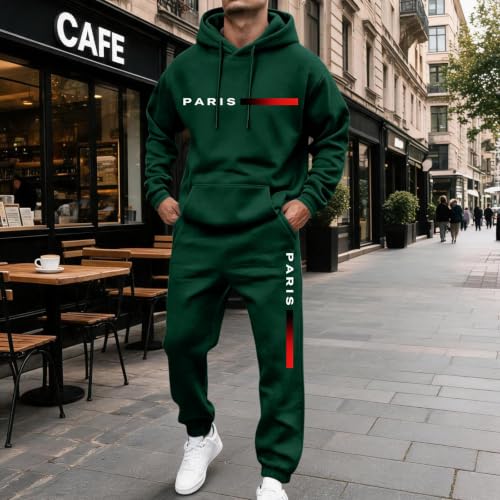 Sweat Suits for Men Fleece Hoodie Workout Pants Joggers 2 Piece Sets - image 2