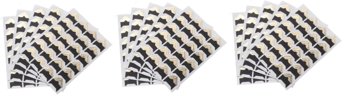 JEWEDECO 3sets DIY Photo Album Stickers Self-Adhesive Corner Stickers for Scrapbook Diary Personal Space 15sheets*3