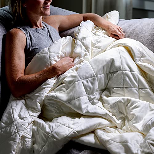 Image of LUXOME Lightweight Blanket | 100% Rayon (Viscose) from Bamboo Fabric & Fill | King /Cal King - 98 inchx92 inch | Thermal-Regulating | Ivory