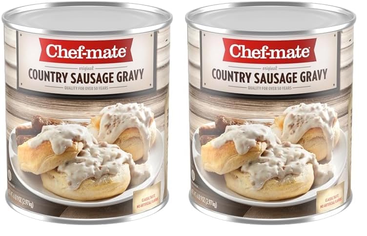 Chef-mate - Salsa de salchichas de campo, salchichas de desayuno, galletas y salsa, 6 libras, 9 onzas, 10 latas (paquete de 2)