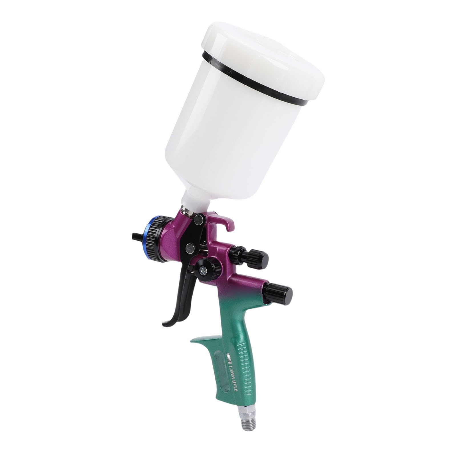 Hyuduo Kit Pistola a Spruzzo Professionale HVLP, Lega di Alluminio 600 Ml, Ugello da 1,3 Mm per Verniciatura di Mobili e Lavorazione del Legno