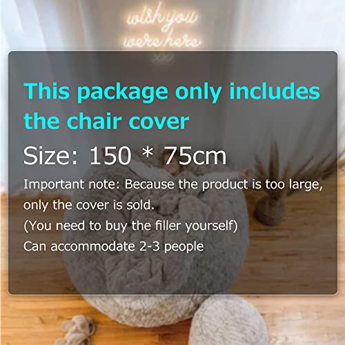 Leepesx Startseite Schwamm Bett Sitzsack Stuhlbezug Schonbezug Doppelschlafzimmer Balkon Große Couch Runder weicher Flauschiger Bezug Keine Füllungen (Nur Bezug)