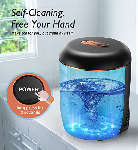33Lbs Ice Maker Countertop, 10 Ice Cube Ready In 8-9 Mins, Crystal Clear Ice, 33Lbs/24H, Self-Cleaning Clear Ice Maker Machine, 2 Sizes Ice Cube Maker, Ice Scoop/Basket/Hook, For Home Camping Party Rv #TOP6