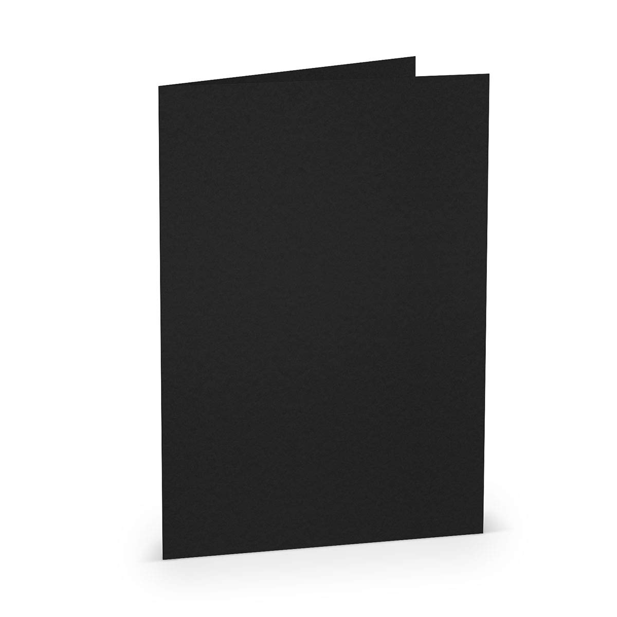 PAPERADO 250 tarjetas plegables DIN A5 negro acanalado, tarjetas dobles preplegadas, en blanco, 220 g/m², 14,8 x 21 cm, tarjetas plegables para manualidades, tarjetas de invitación, boda, comunión