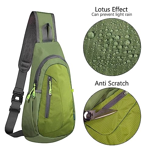 TITECOUGO Rucksack for Men Backpack Shoulder Bag Sling Small Bag Women Gym Bags Cross Body Running Work Healthy Back Chest Pouch Backpacks Daypack Camp Day Packs Sports Lightweight Army Green - Image 4