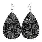 Pendientes De Piel Pai-Sley1 Negro Diversión Pendientes De Lágrima Modernos Aretes De Cuero Con Forma De Lágrima Para Vacaciones Fiestas Vida Cotidiana