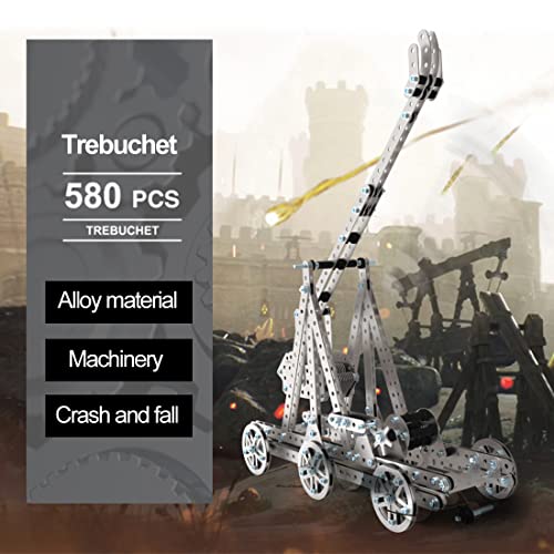 Zestaw budowy modelu trebusza mechanicznego 3D, 580 elementów, stal nierdzewna, przekładnia, pojazd grawitacyjny, metalowa zabawka dzieci
