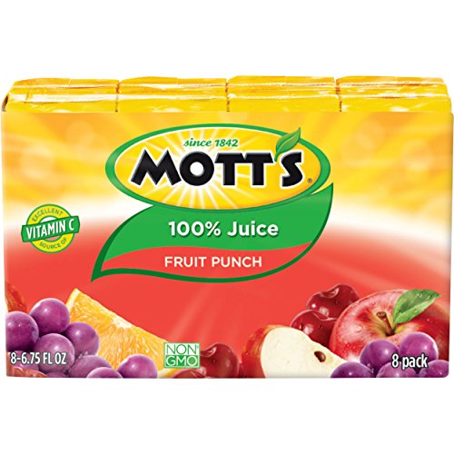 Mott's 100% jugo de ponche de frutas, caja de jugo de 6.75 onzas líquidas, 8 unidades