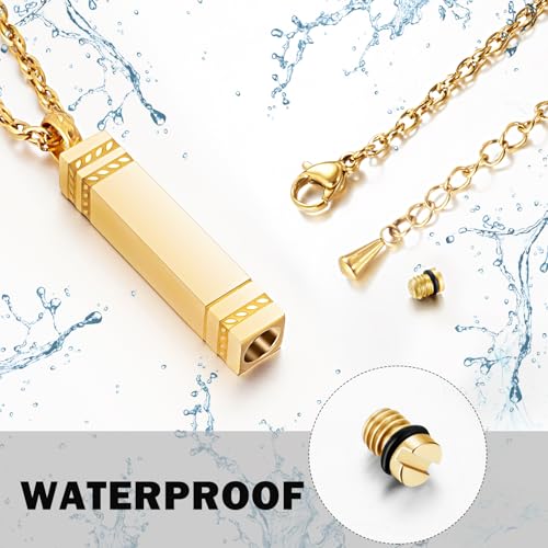 XIUDA Cremation Urn Necklace for Ashes Bar Cremation Jewelry Stainless Steel Ash Necklace Memorial Keepsake Pendant for Men Women4