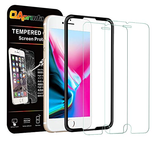 OAproda iPhone8 / 7 / 6 / 6s 用 ガラスフィルム 液晶保護強化ガラス【2枚セット/ ガイド枠付き】4.7inch