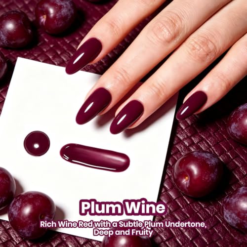 Image of beetles Burgundy Gel Polish, Plum Wine, 15ml Purple Shade Color Gel