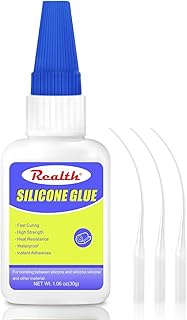 Silicone Glue 30g, Clear Waterproof Heat-Resistant Liquid Silicone Adhesive for Repair, Bonding Models, TPR, TPU & DIY Crafts - with Anti-Clog Cap, Fast-Drying Formula