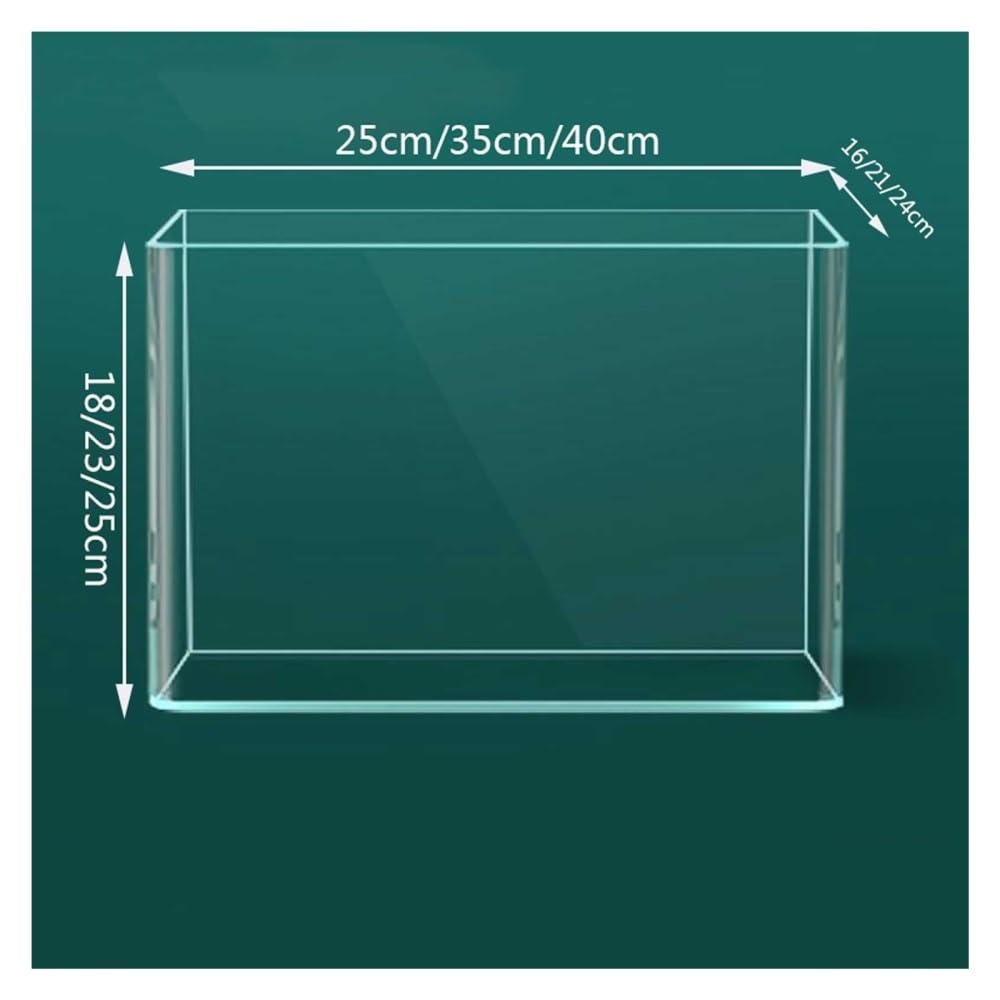 Aquarium Beheizbares, gebogenes Aquarium aus ultraklarem Glas, ideal for den Schreibtisch im Wohnzimmer(40cm)