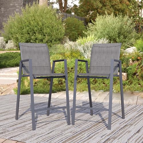 Stabrech Grey Bar Stools Set of 2