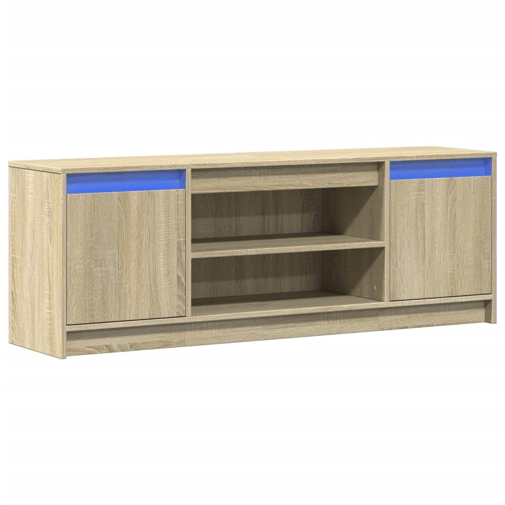 vidaXL Tv-meubel met LED 139,5x34x50 cm bewerkt hout zwart