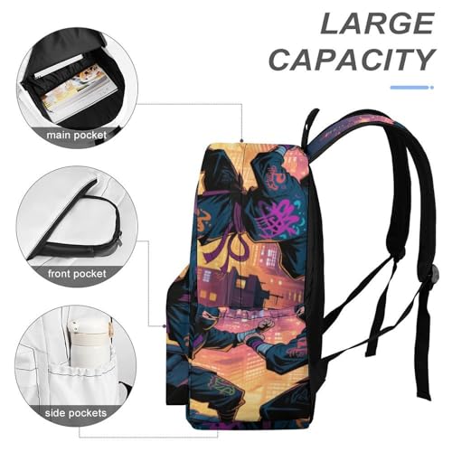 Ninja Duel Printed Backpack Water-Resistant Pack Stylish Bag Lightweight Travel Backpack4