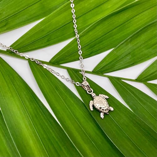 Mary & Jules Kette Schildkröte Turtle 925 Sterling Silber, Silberkette Damen mit Schildkröten Anhänger, Kette Damen Silber aus aus recyceltem Silber, für Frauen und Mädchen