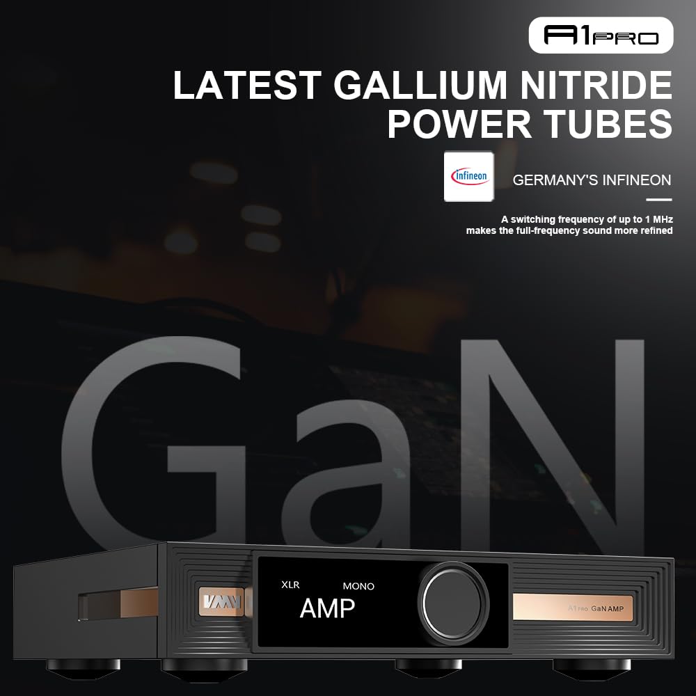 SMSL VMV A1 PRO wzmacniacz mocy azotku galu Chip PGA2311 Stereo Pure Power amp Mode XLR (MONO)/RCA Input AMP, wzmacniacz HIFI, najnowsza rura mocy GaN, 2100 mV/22Ω Hi-Res AMP z pilotem