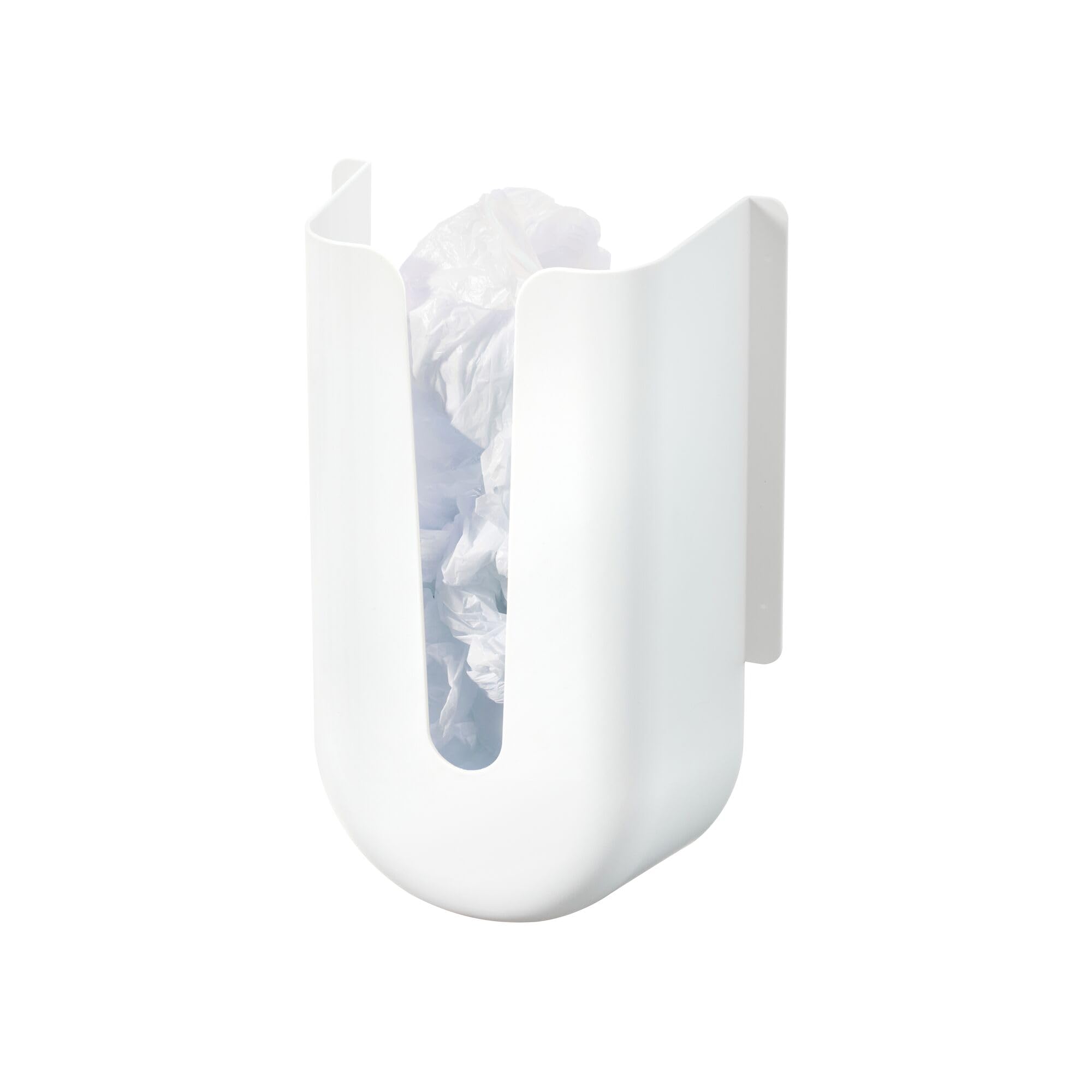 iDesign Recycled Plastic Grocery Bag Holder and Dispenser – 4.03” L x 8.3” W x 12.5” H, White