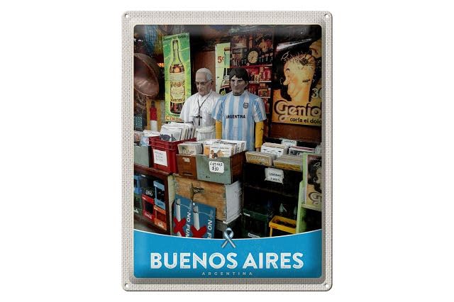 Cartel de chapa de 40 x 30 cm Buenos Aires Argentina, diseño: stands de ventas DekoNo7