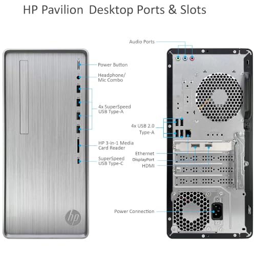 Image of HP Pavilion Desktop PC Tower, Intel Core i5, GT 1030, 16GB RAM, 512GB SSD
