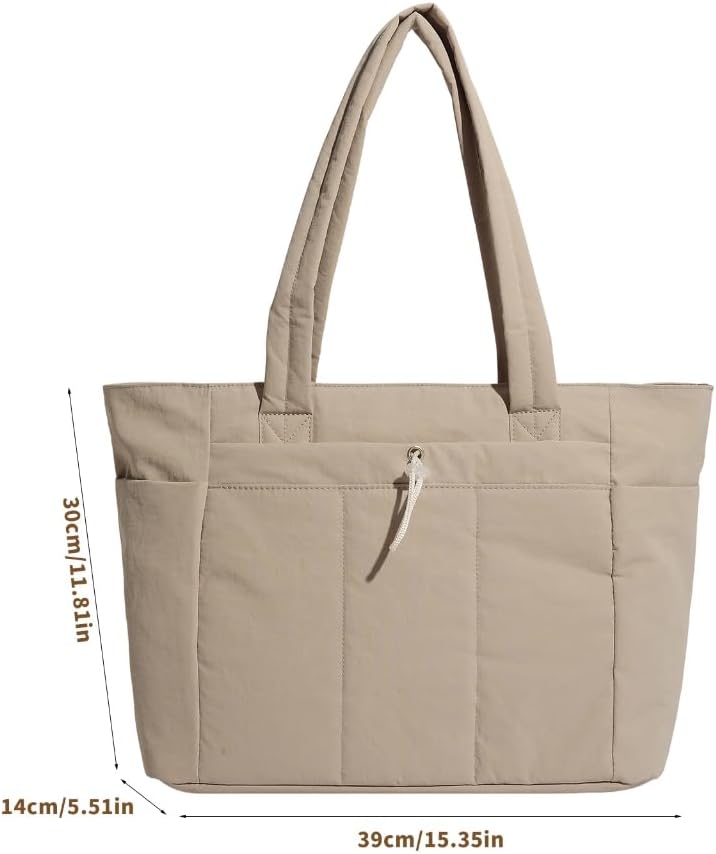 Stylish Nylon Down Handbag Large Shoulder Bag for Commuting and Short Trip