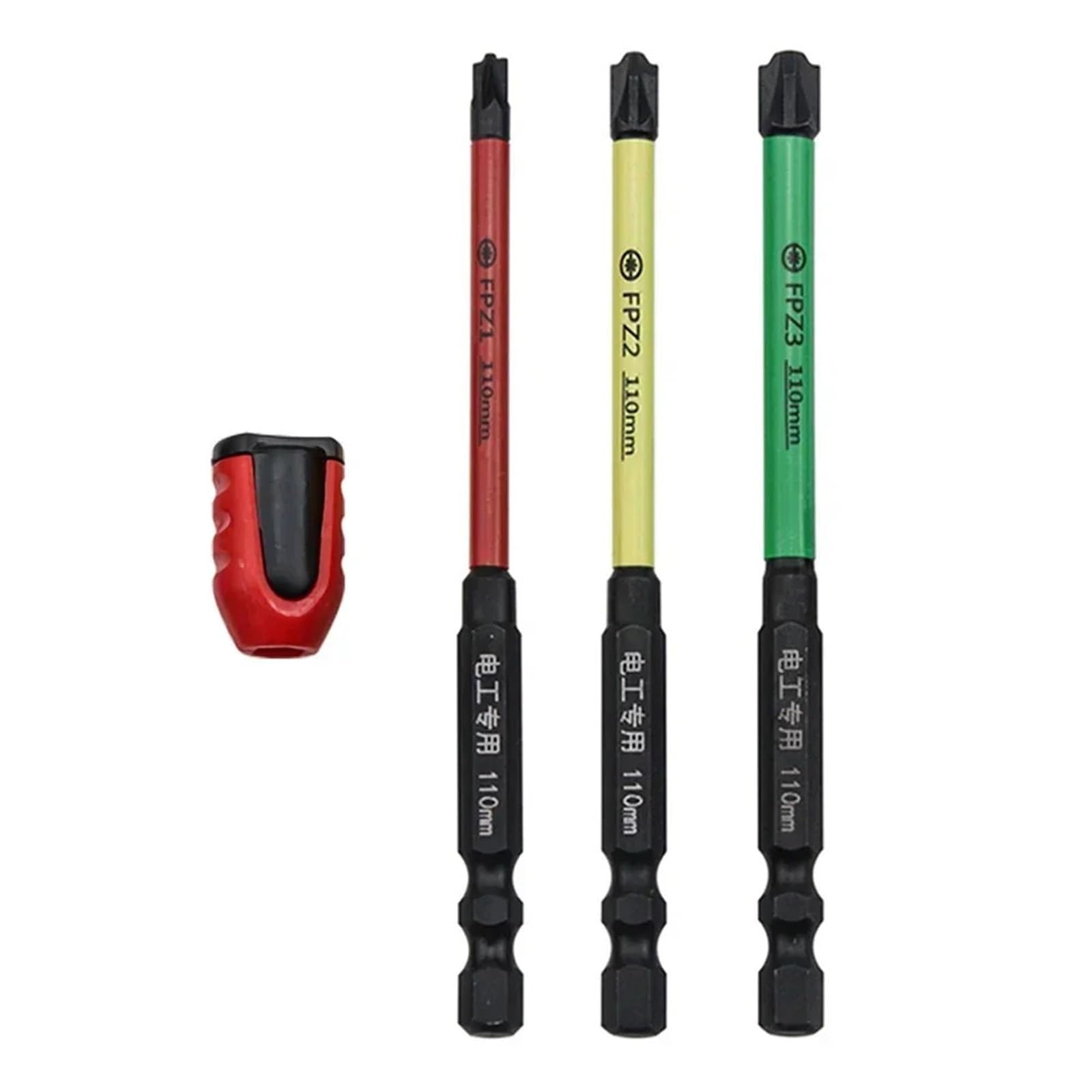 Djskldf 110Mm Fpz Screwdriver Bits 4Pcs Set 60/110Mm Magnetic Special Slotted Cross Pz Screwdriver Bits Fpz1/Fpz2/Fpz3 For Circuit Breakers Electrician Power Tools(110Mm Fpz)
