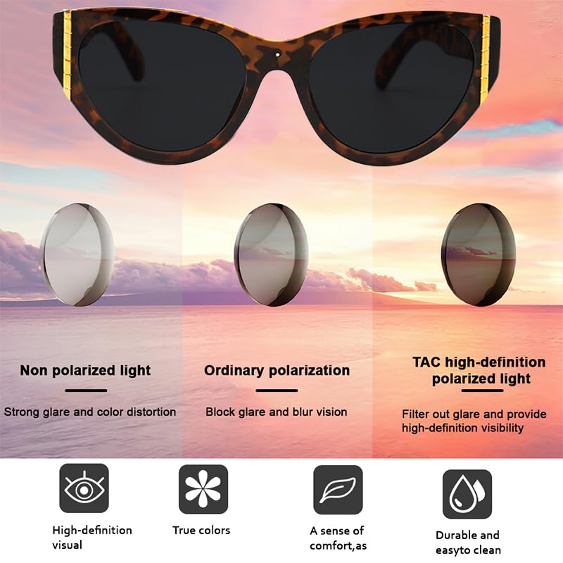 Image of PROBEROS Sunglasses for Men Women Stylish, Polarized UV400 Light-Sensitive Photochromic Tinted Sunglasses with Storage Case, Retainer Straps, Wipe Cloth, Outdoor Fashion Accessory