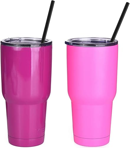 Miniatura 8 de Pajitas de plástico de 105 pulgadas reutilizables de color para vasos Tervis Yeti Signature juego de 10 con cepillo de limpieza