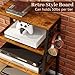 4-Tier AV Media Stand with 2 Hooks,Heavy Duty Stereo Cabinet Furniture-Large Stereo Rack and Game Console Stand,Wooden Record Player Stand,Audio Stand Perfect for DVD Players/Game Console/TV Box/Xbox