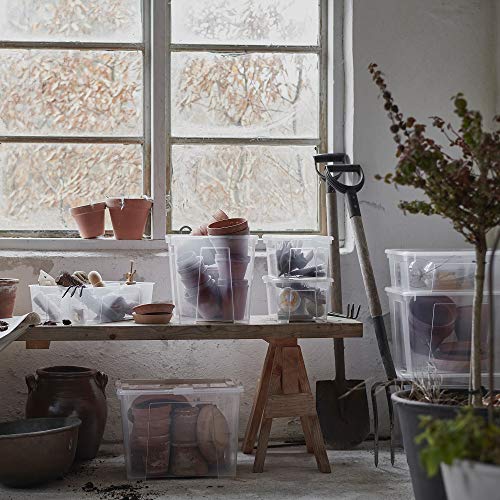 Boîte plastique SAMLA 5L empilable et transparente avec couvercle clipsable