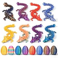 8er Set Miniatur 3D Gedrucktes Drachenei mit Drache - 12,7 cm Kristall Drache Spielzeug-Ei in Kleiner Größe, Geheimnisvolles Drachenei Spielzeug, Überraschung Easter Dracheneier Wohnkultur (8PCS)