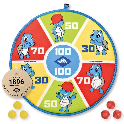 Schildkröt Jeu de Fléchettes Souples | Cible à Scratch Double Face Ø38 cm | 6 Fléchettes Scratch Incluses | Jeu de Fléchettes pour Enfants et Familles |...