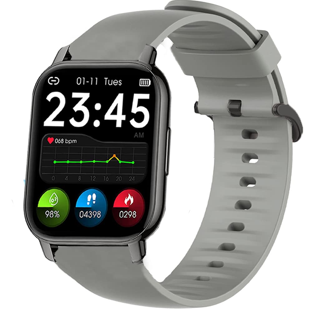 Compatible for Popglory P66 Smart Watch Band, Blueshaweu Silicone Replacement Soft Band Wristbands Straps with Stainless Steel Buckle Compatible with MorePro H56 Smart Watch/Kimnix T99 Pro Watch/LESHIDO CS08 1.85 inch Watch/Popglory 1.85" P66 Smart Watch