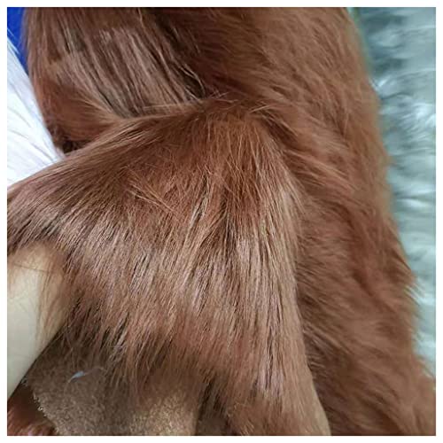 ZhHOME Flauschige Einfarbig Kunstpelzs Kunstfell Fellimitat Stoff 10cm Lange Flor 170x50cm Weich Plüschstoff für Kostüme, Dekorieren Basteln, Spielzeug(Color:Braun)