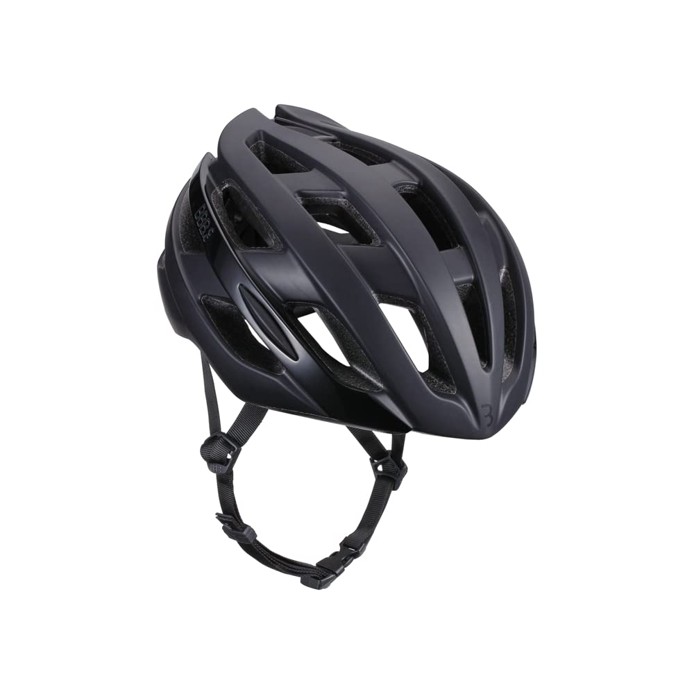 BBB Cycling, Adult Road Bike Cycle Helmet for Men and Women, Reflective Racing Helmet, Aerodynamic, Ultra Light, Hawk, BHE-151, Matt Black, L (58-62 cm)
