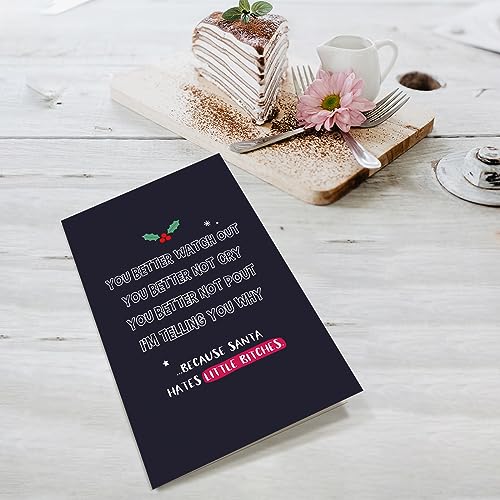 Supoeguk Cartão de Natal engraçado para mulheres, cartão de Natal sarcástico para melhor amiga, cart