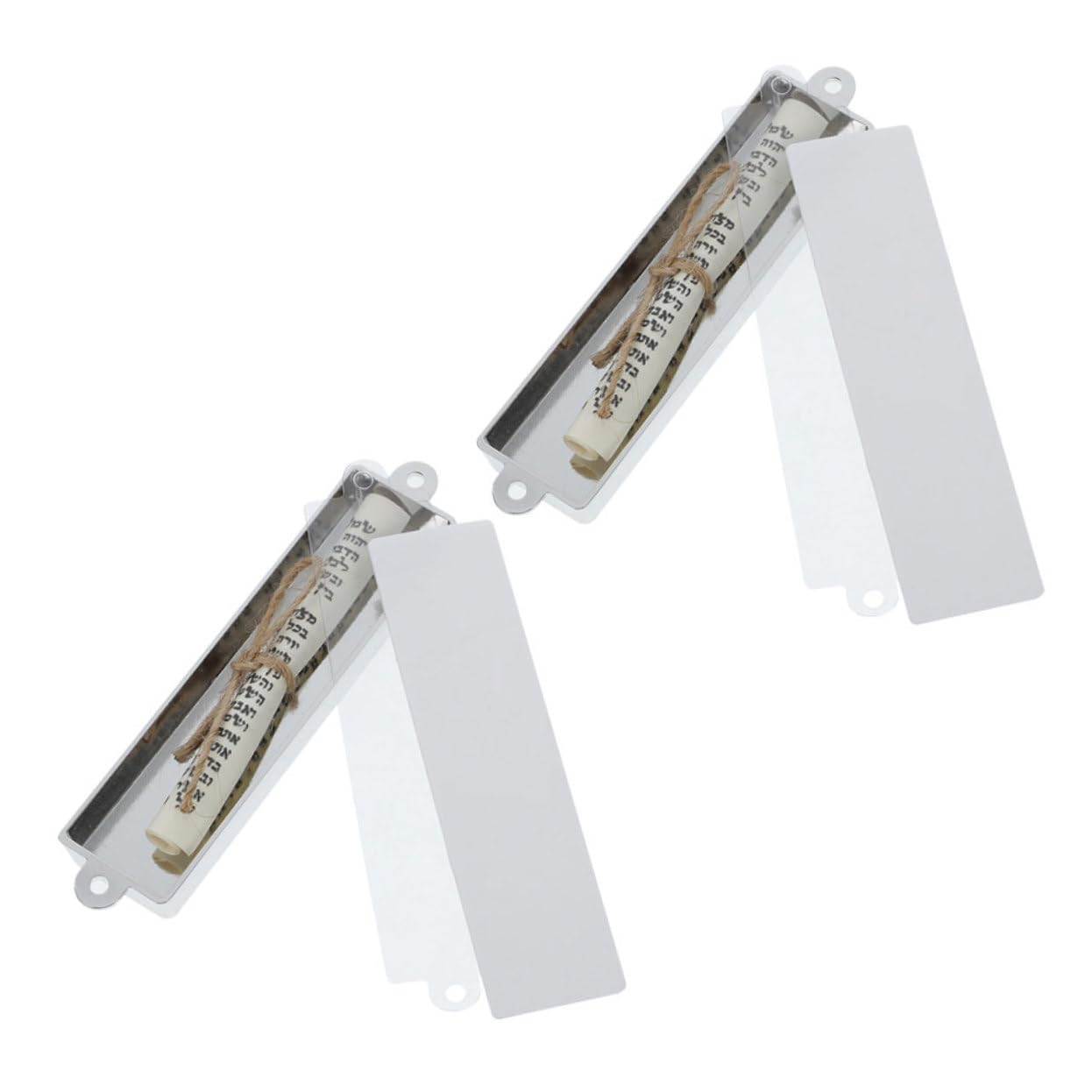 HOLIDYOYO 2pcs Metal Jewish Mezuzah Cases with House Blessing for Home Decoration Antique Style Religious Wall Art for Jewish Family for Housewarming