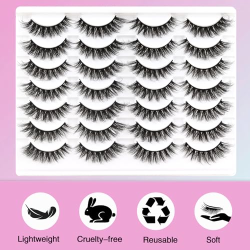 Losha Lashes 14 Pairs Fluffy False Lashes Soft Handmade Fake Eyelashes Vegan Cat Eye Lashes That Like Lash Extensions thumb #5