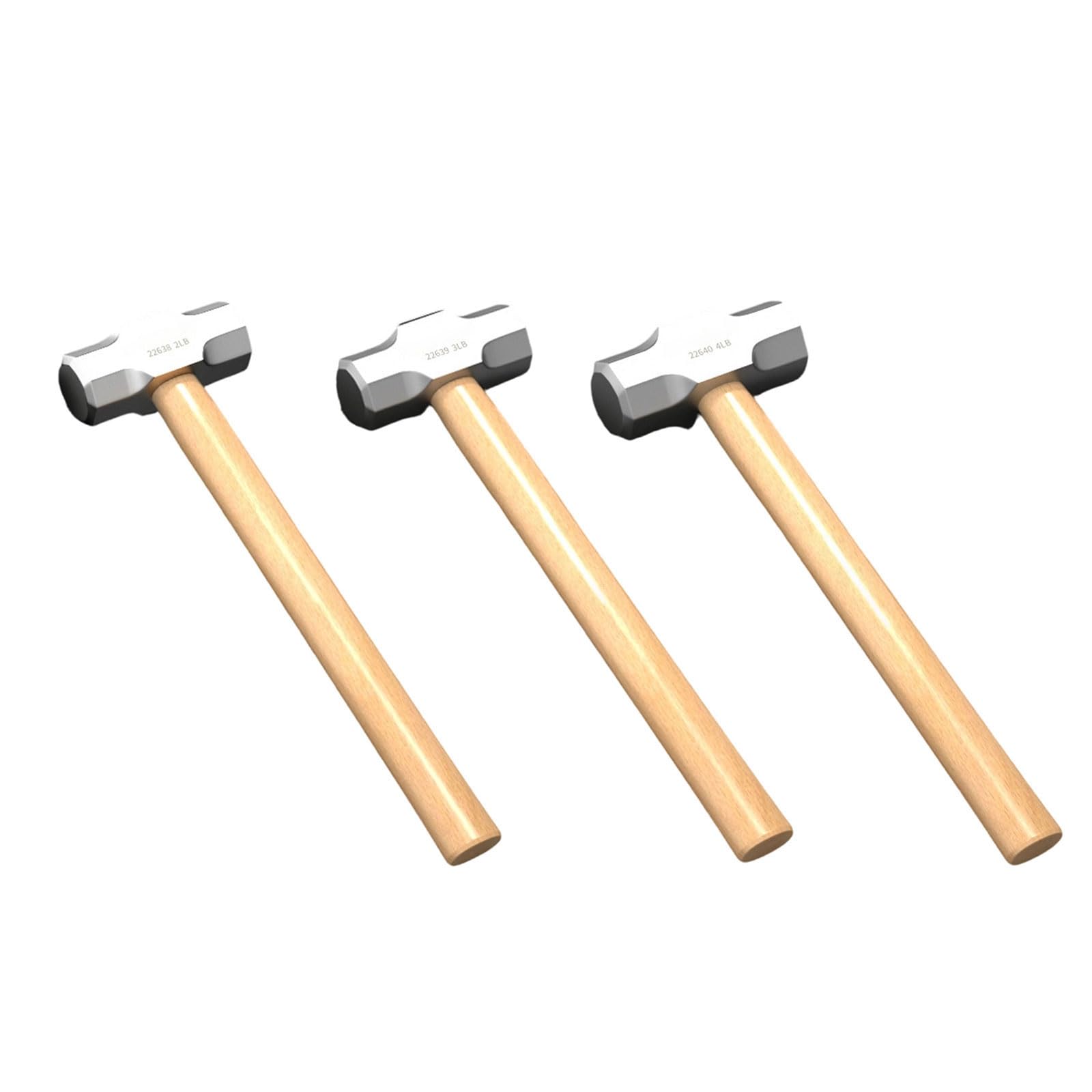 Kaccde 3 Piece Set Professional 2Lb 3Lb 4Lb Octagonal Shaped Hammer Perfect For Bricklaying And Concrete Breaking Wall Removal Woodworking Shock Resistant Hammer