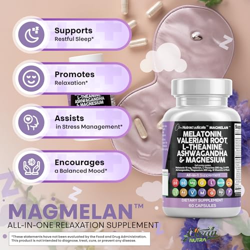 Clean Nutraceuticals Melatonin 10mg Valerian Root L Theanine 200mg Ashwagandha - Sleep Support for Women & Men with Magnesium Complex, Lemon Balm, Chamomile, & Passion Flower - 60 Caps - Image 6
