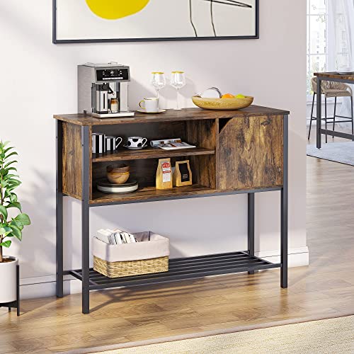 Bestier Kitchen Sideboard With Storage Buffet Cabinet Coffee Bar With Adjustable Shelves Console Table For Kitchen Dinning Room Living Room Hallway Entrance, Rustic Brown #TOP7
